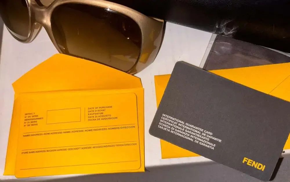 Fendi Limited Edition Oversized Sunglasses with Logo and Crystal Embellishment
